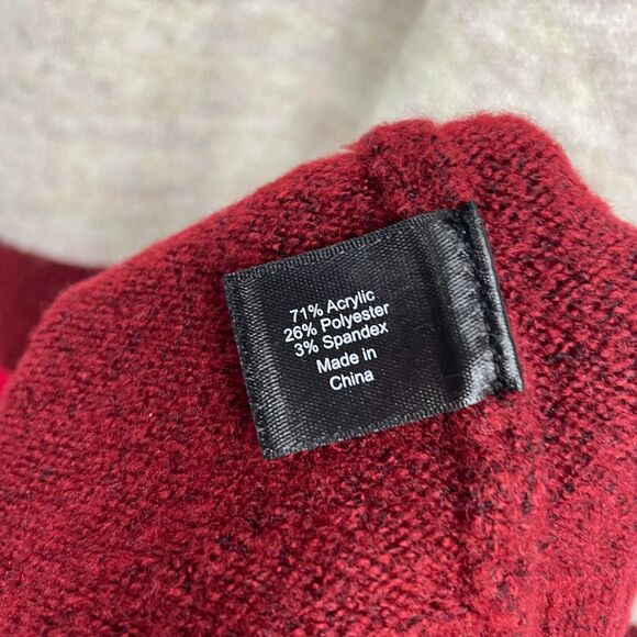 Lane Bryant Cowl Neck Tunic Striped Sweater Size 1X Oatmeal Cream Cranberry Knit - Picture 8 of 14